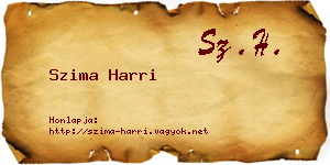 Szima Harri névjegykártya